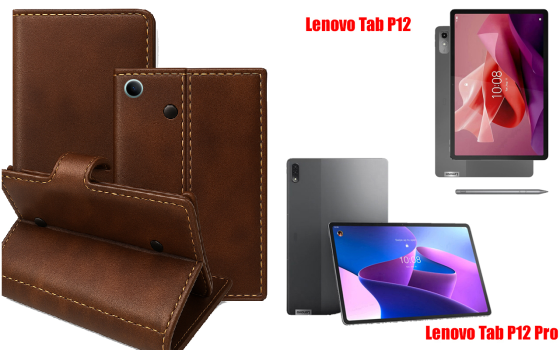 Книжка-трансформер для планшета Lenovo Tab P12, Tab P12 Pro, колір Black Buno-Red Київ