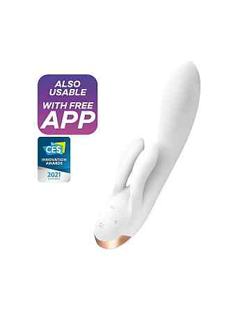 Смарт вібратор-кролик із подвійним відростком Satisfyer Double Flex White Sex Aura Київ
