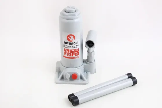 Домкрат гідравлічний 3 т 194-372м Intertool з передохром. Вінниця