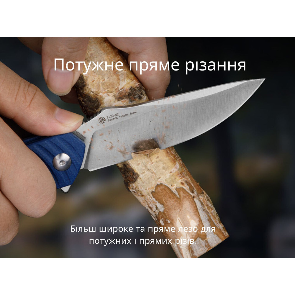 Ніж складаний туристичний Ruike P123-ME, (9.2 см) 14C28N / мікарта синій Київ - фото 16