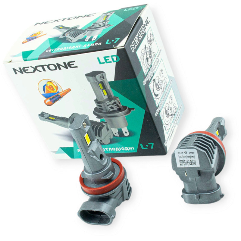 Автолампа LED H8, H9, H11, H16 12V Nextone 25W L7 6000K 6000L радіатор Мукачево - фото 1