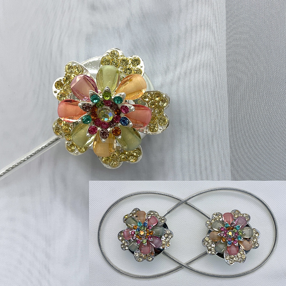 Магніти для штор та гардин "Flowers" набір 2 шт Різнокольоровий (81-239) Київ - фото 1