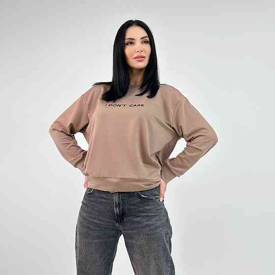 Женский свитшот из двунитки I don`t care батал Киев