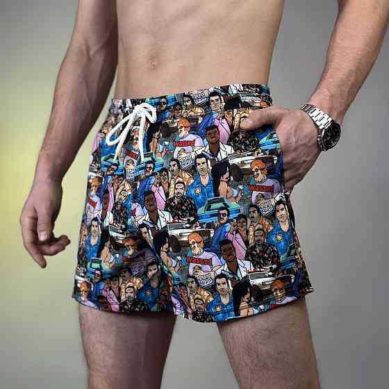 Шорти для плавання Pobedov Pool day BATAL Los Santos Блакитний 4XL SOpr3 1374XLbl Київ