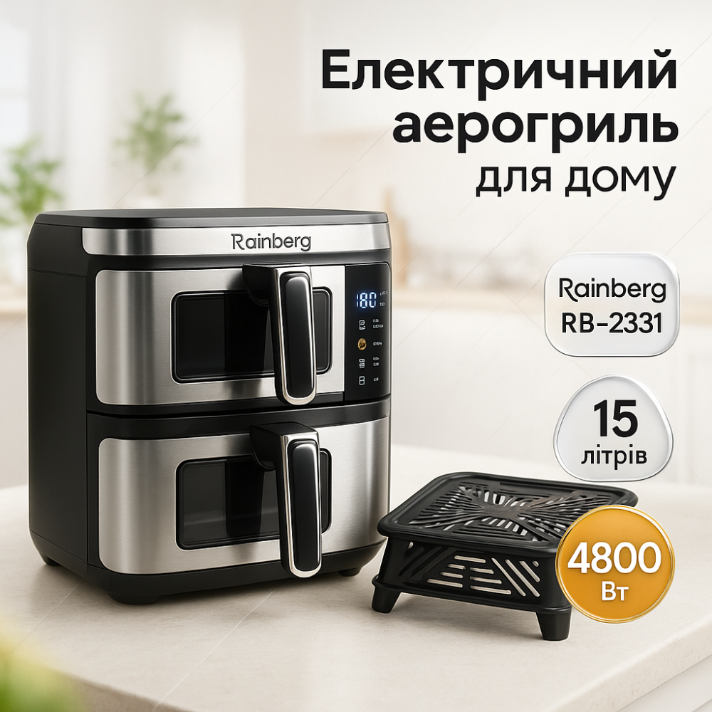 Аэрогриль без масла и жира, Настольная фритюрница, Фритюрница для картофеля фри профессиональная QM-61 Львов - изображение 13