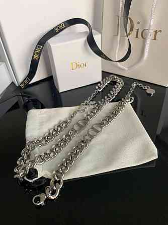 Ланцюжок браслет і підвіска Діор │ Dior чокер і браслет ланцюг покриття срібло 925 Одеса