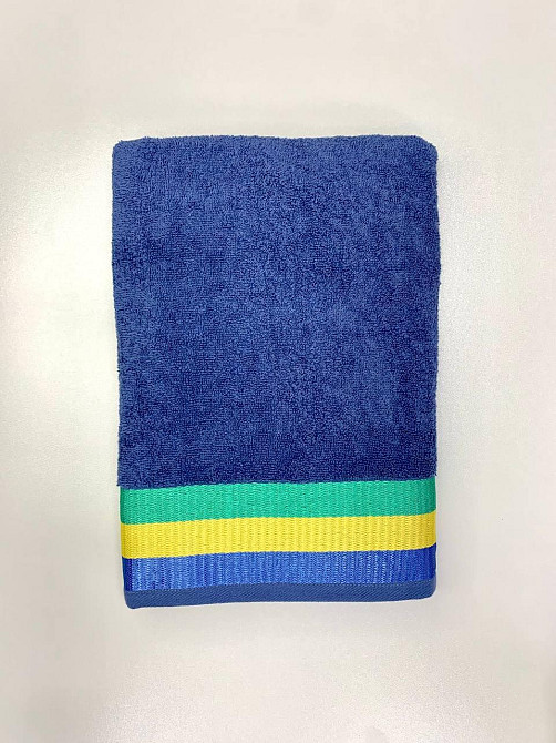 Махровое полотенце Ideal Textile 70*140 см с яркими полосками (56860802) Джинс Черновцы - изображение 3