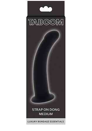 Фаллоимитатор страпон Taboom Strap-On Dong Medium черного цвета, 14 см х 3.3 см Sex Aura Киев