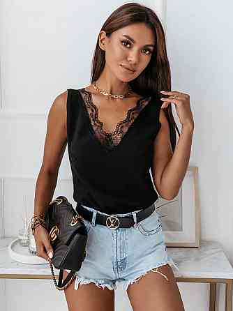 Літня блуза з глибоким декольте "Gloria" оптом | Норма і батал Чорний, 50-52 Київ