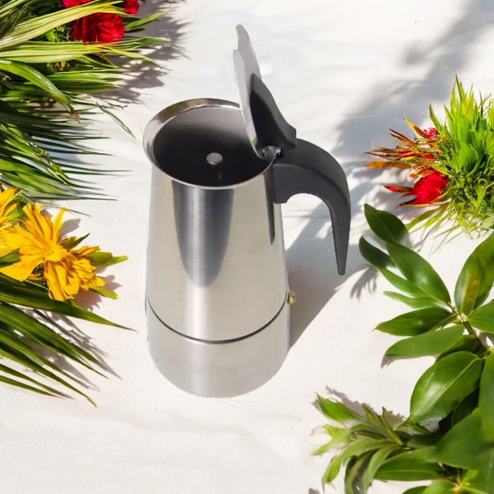 Гейзерная кофеварка UNIQUE UN-1902 на 6 чашек, нержавеющая сталь, 270 мл, для кофе и эспрессо Одесса - изображение 2