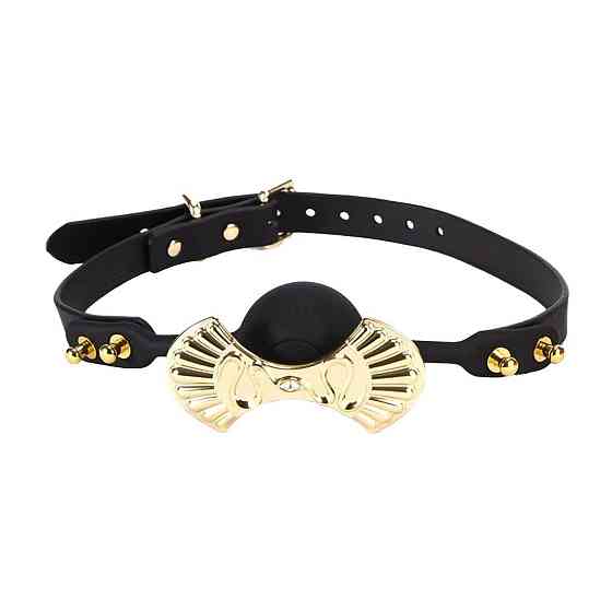 Розкішний силіконовий кляп Zalo Silicone Ball Gag Black, кристал Swarovski, шкіряний ремінець Sex Aura Київ