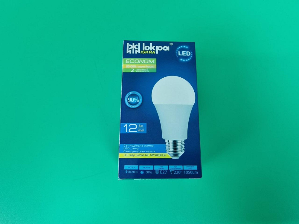 Лампа Світлодіодна LED A60 12W 4000К Е27 "Iskra" ECONOM (1 шт.) Харків - фото 1