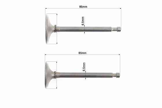 Клапан впускний (h-86; D-35; d-6,5), випускний (h-85; D-31; d-6,5) к-кт 2шт 182F/188F Київ