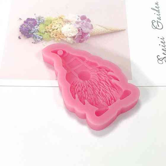 Молд новогодний Гном 70 на 44 мм розовый Киев