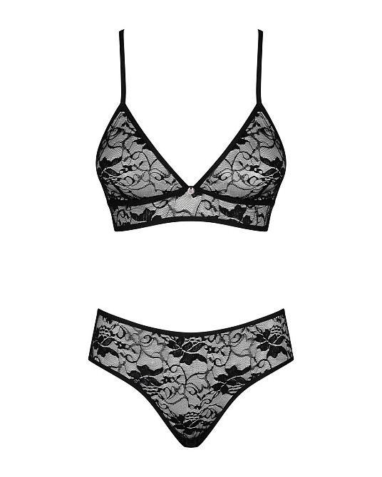Комплект ажурный Obsessive Kokietta set Black S/M Sex Aura Київ - фото 7