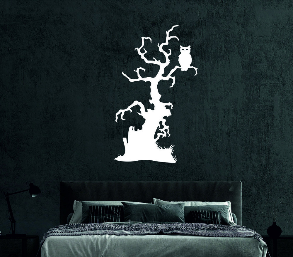 Декоративне настінне Панно «Хелловіїн, силует дерева», Декор на стіну 90*55 см, Білий Київ - фото 7