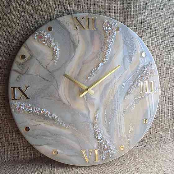 Годинник настінний 40 см з епоксидної смоли ручної роботи Дніпро