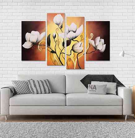 Модульная картина Абстракция Магнолия Art-170_4 Киев
