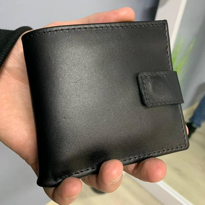 Гаманець чоловічий з натуральної шкіри Crazy Horse, зручний гаманець на магніті, чорнийMasterSem Київ - фото 2
