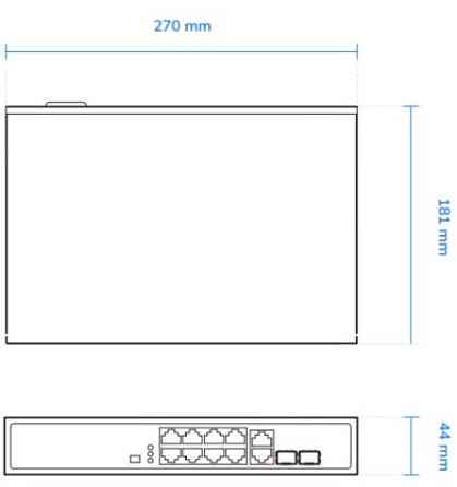 Комутатор VIVOTEK AW-FGT-100D-120, Unmanaged 8xFE PoE + 2xGE Combo Switch Вінниця