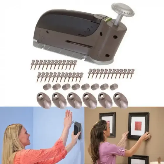 Универсальный строительный домашний степлер гвоздезабиватель Insta Hang Supretto Коломия