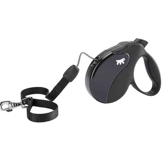 Поводир - рулетка для собак з шнуром Ferplast Amigo Cord (Ферпласт Аміго Корд) 14 х 3.6 x h 12 см - S, чорний Запоріжжя