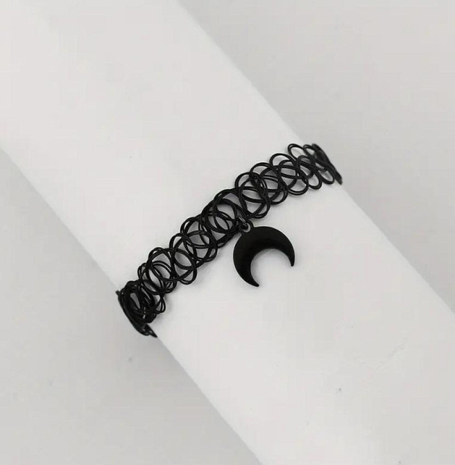 Чокер с черной луной — готическое колье на шею, аксессуар на шею. Киев - изображение 2