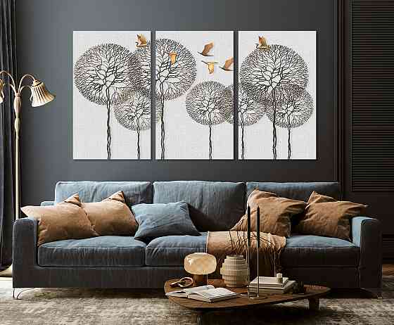 Модульна картина у вітальню/ спальню     Дерева       ART-091_3A Київ