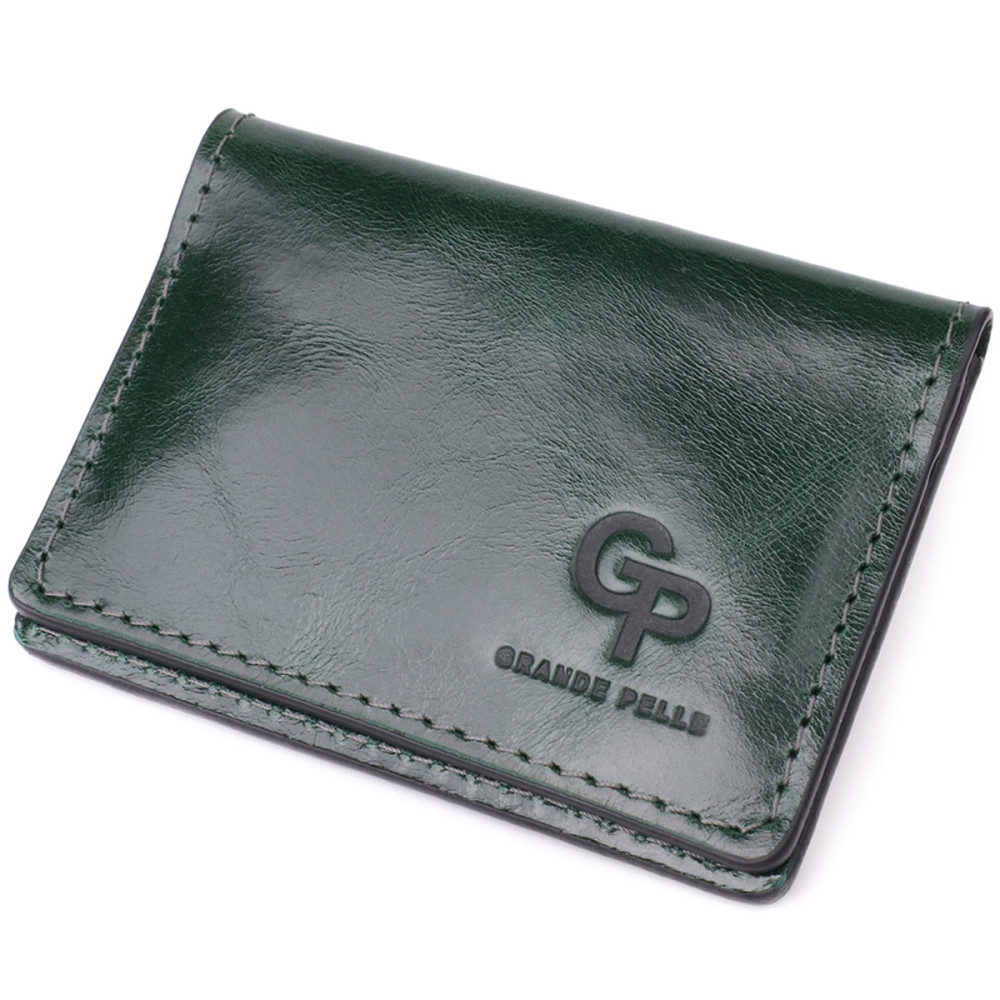 Обложка на документы из натуральной гладкой кожи GRANDE PELLE 22942 Зеленый Киев - изображение 10