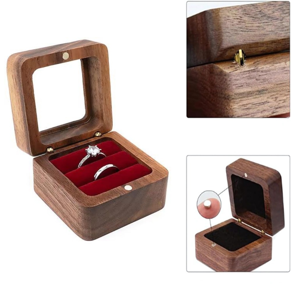 Коробочка для колец деревянная,коробка ювелирная свадебная, футляр обручальных колец для свадьбы или предложения руки и серца Каменец-Подольский - изображение 2
