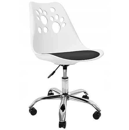 Кресло офисное компьютерное Bonro B-881 рабочее для компьютера офиса дома Бело-черный Киев