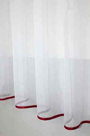 Кухонная занавеска VR-Textil № 018к штора и тюль с ламбрекеном красный с белым 270х170 см (50-215) Киев