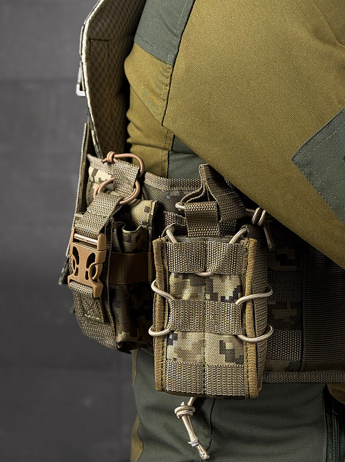 Плитоноска піксель з напашником у зборі з підсумками із камербандом під плити Одеса - фото 8