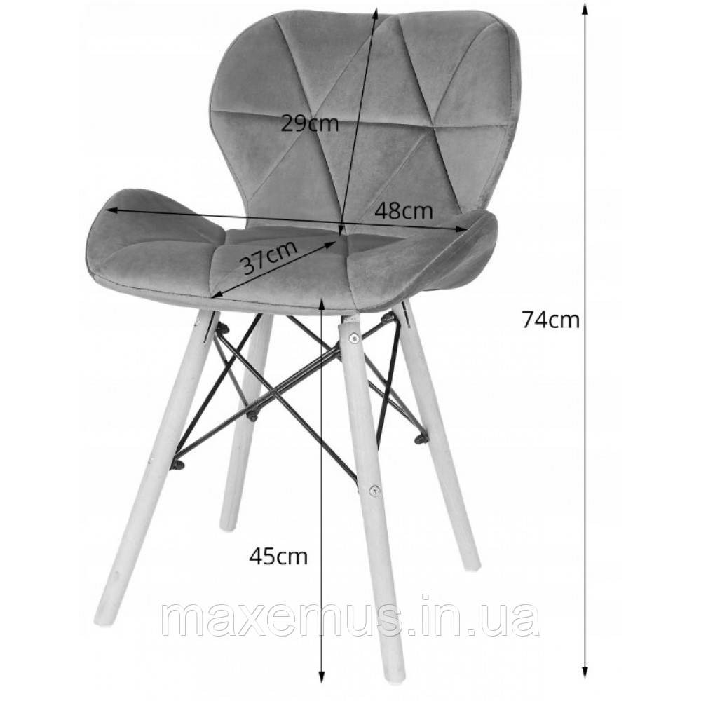 Кухонний стілець В-531 м'який табурет на ніжках дерево бук в вітальню обідній стілець на кухню велюр Мостиська - фото 2