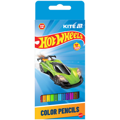 Карандаши цветные Kite Hot Wheels 12 кольорів (HW25-051) Винница - изображение 1