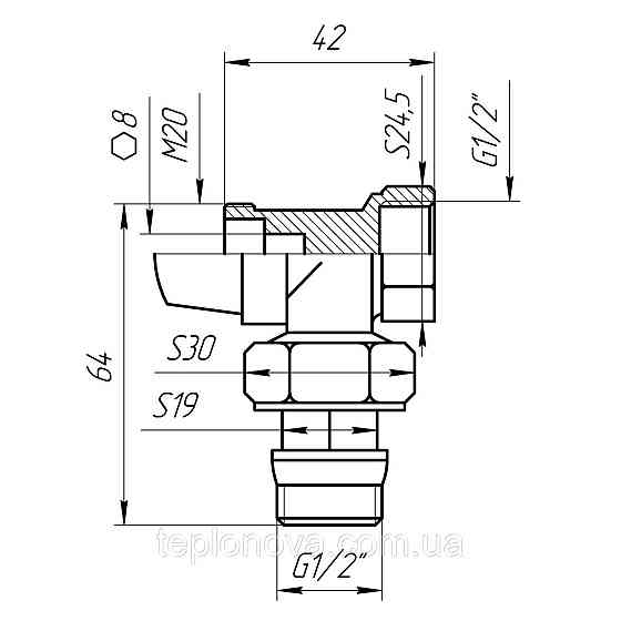 Кран радіаторний кутовий Q PROFESSIONAL 1/2" NV-QP5017 під термоголовку з ущільнювачем Чернівці