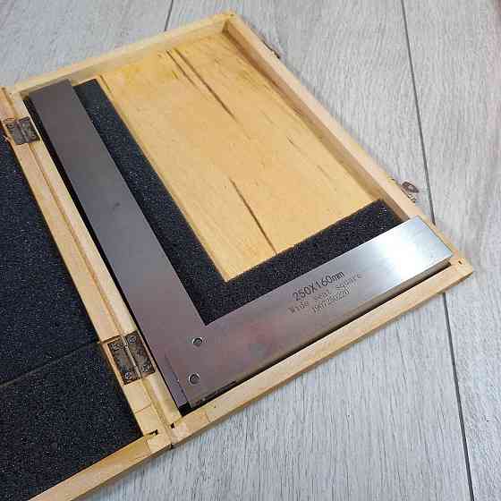 Угольник слесарный УШ 250×160 мм стальной усиленный с широкой подошвой для точной разметки Харьков