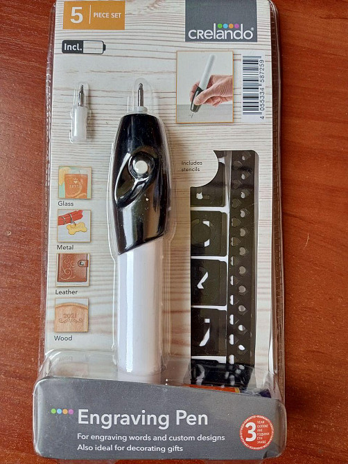 Ручка для гравіювання на батарейках Crelando, білий-чорний. Полтава - фото 1