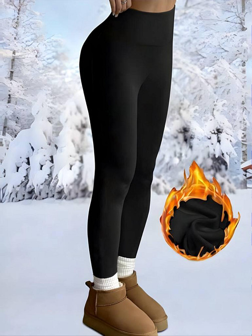 Жіночі базові утеплені лосини дайвінг на флісі Чорний, 46/48 Одеса - фото 5