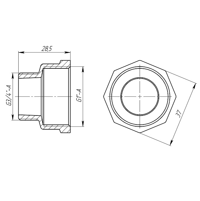 Перехідник редукційний 1″х3/4″ВЗ латунний LI543S OPTIMUM Тернополь - изображение 3