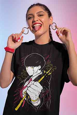 Футболка з аніме принтом Масхле Аніме Гіфт Каваі оверсайз (S/M/L) Чорний AnimeJ0172 Дніпро