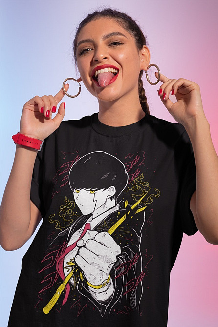 Футболка з аніме принтом Масхле Аніме Гіфт Каваі оверсайз (S/M/L) Чорний AnimeJ0172 Дніпро - фото 1