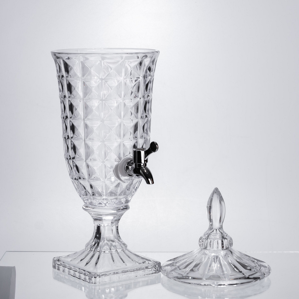 Стеклянная лимонадница с краном на подставке 2 л Киев - изображение 1