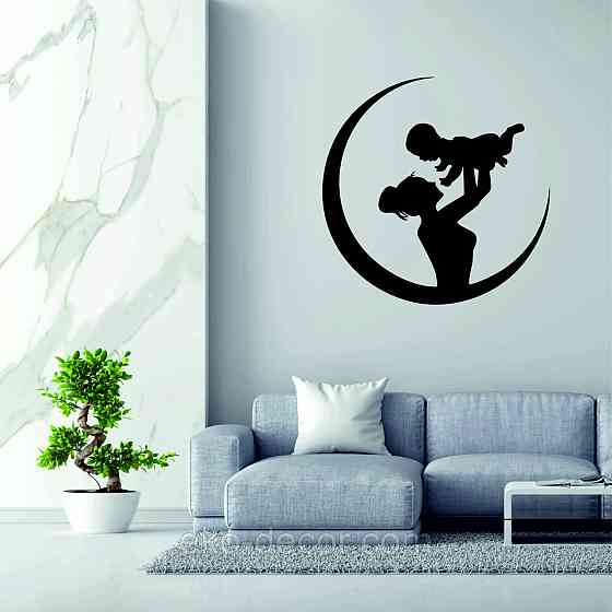 Декоративное настенное Панно «Мать и дитя», Декор на стену 90*90 см, Черный Киев