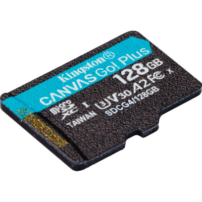 Карта памяти Kingston 128GB microSDXC сlass 10 UHS-I U3 V30 A2 Canvas Go Plus G4 (SDCG4/128GBSP) Винница - изображение 2