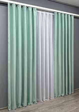 Комплект готових штор VR-Textil Bruno № 958ш М'ятний 200х270 см 2 шт (32-543) Київ