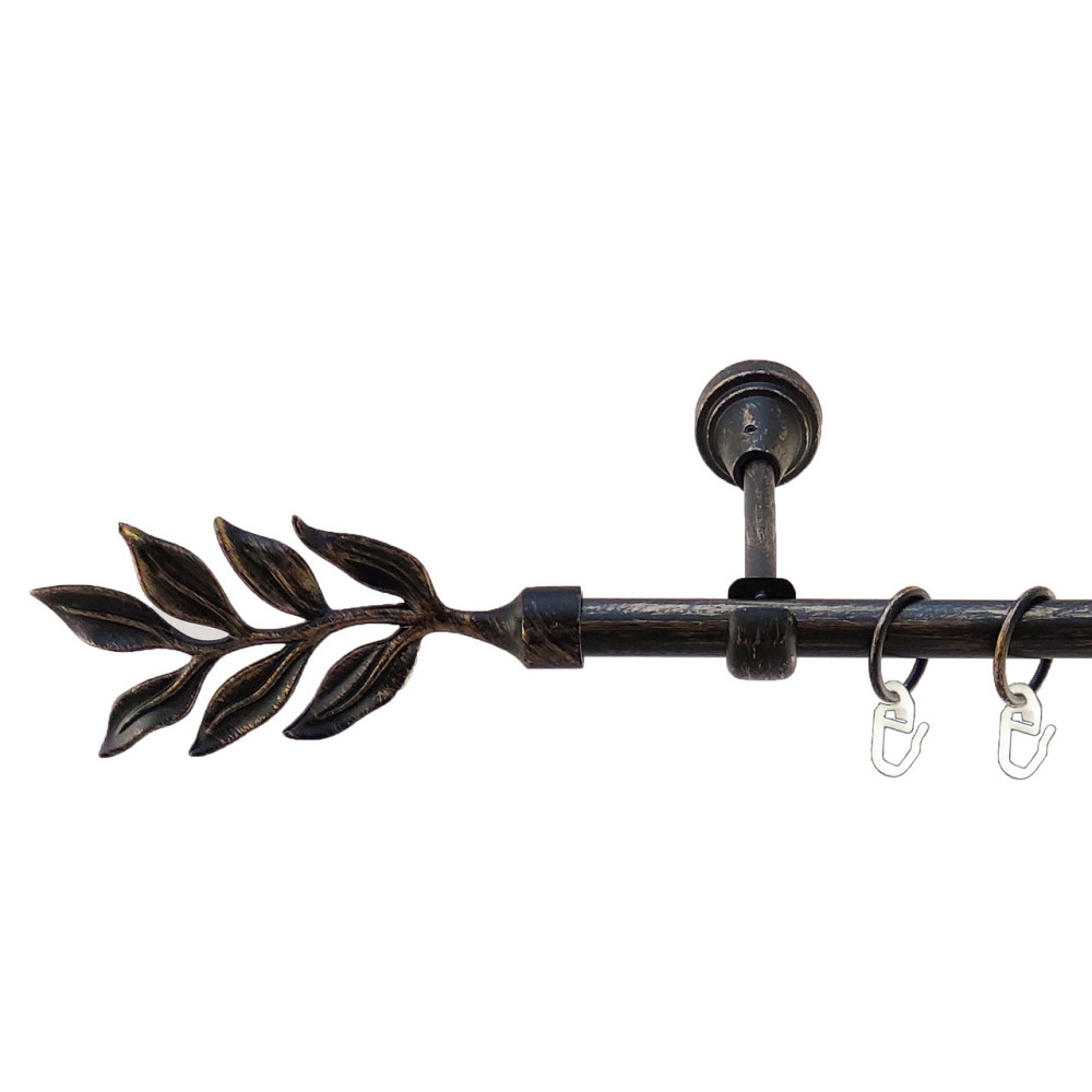 Карниз Orvit Лавр металевий однорядний відкритий Чорне Золото 16 мм 160 см (5467976) Львов - изображение 1