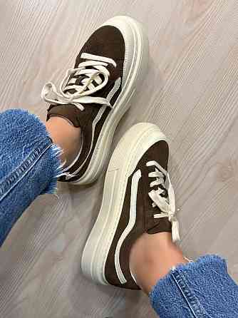 Кеды женские Hengji 707-7 замшевые на высокой платформе коричневые, 37, 24 см Киев