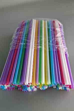 Трубочка для напоїв d4.8 22см Мікс рівна (200 шт) Харків