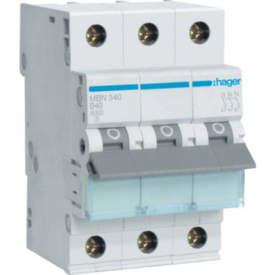 Автоматичний вимикач Hager 3-п. B 40A (6kA) 3M (B) (MBN340) Вінниця - фото 1